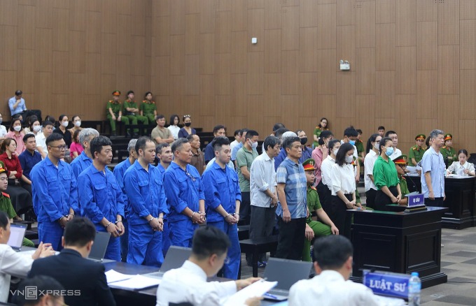 Các bị cáo tại tòa. Ảnh: Phạm Dự