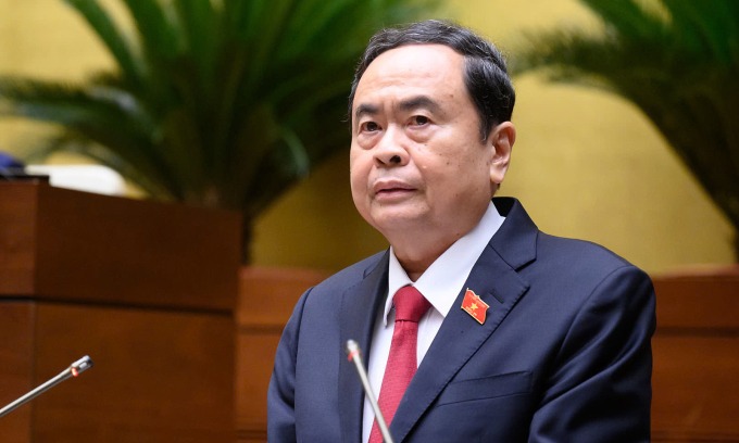 Chủ tịch Quốc hội Trần Thanh Mẫn tại phiên khai mạc sáng 5/5. Ảnh: Hoàng Phong