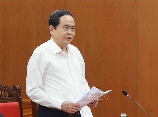 Ủy viên Bộ Chính trị, Chủ tịch Quốc hội Trần Thanh Mẫn phát biểu tại phiên họp